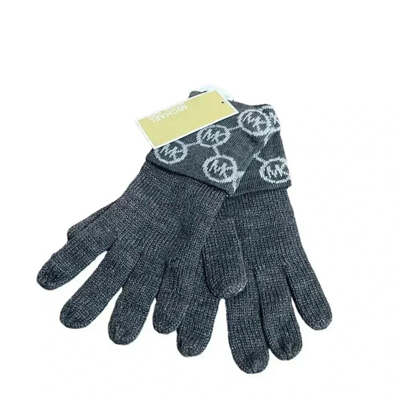 Michael Kors Dark Gray Logo Women’s Winter Hand Gloves New w/Tag - Picture 1 of 3